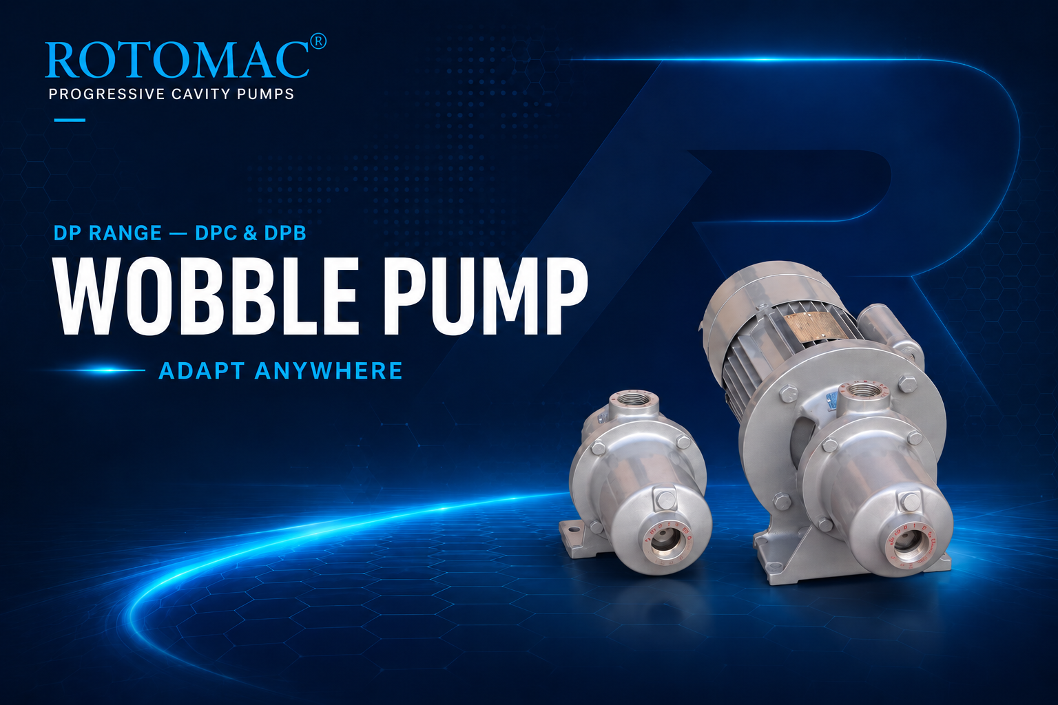 ROTOMAC DP wobble pump in DPB bare-shaft and DPC mono-block configurations