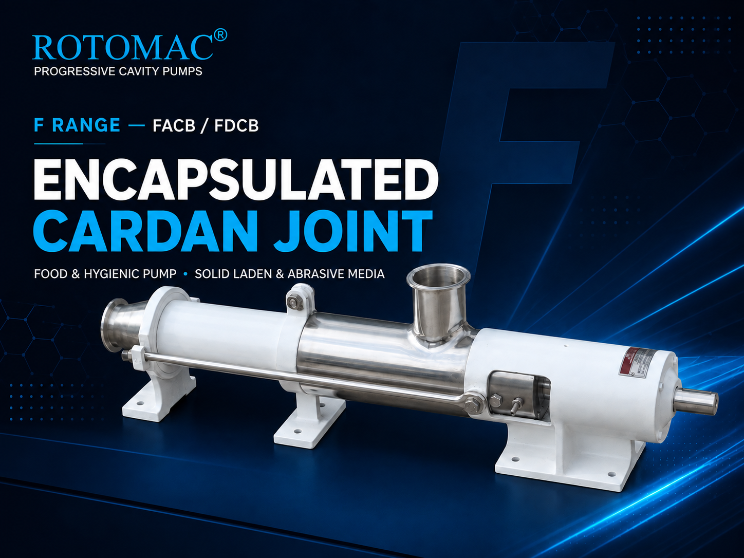 ROTOMAC FACB / FDCB pump with encapsulated cardan joint