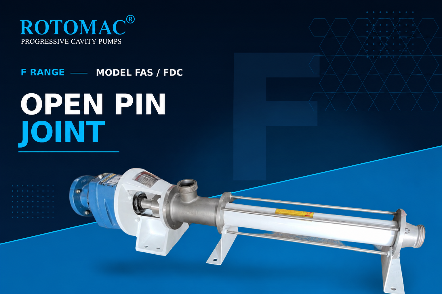 ROTOMAC FAS / FDCS pump with open pin joint
