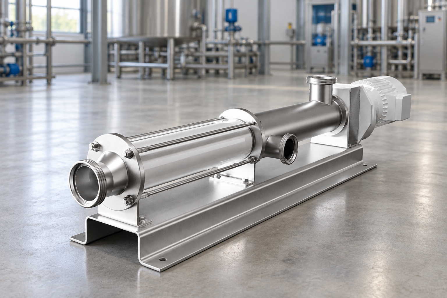 Hygienic stainless steel process installation